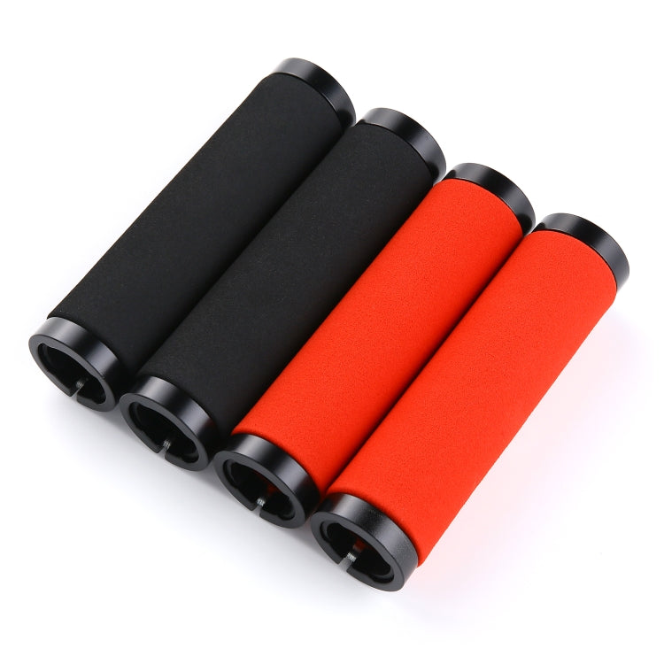 AG36 Alloy Lock-Ring Bicycle Handlebar Grips with Sponge – 1 Pair | Black & Red