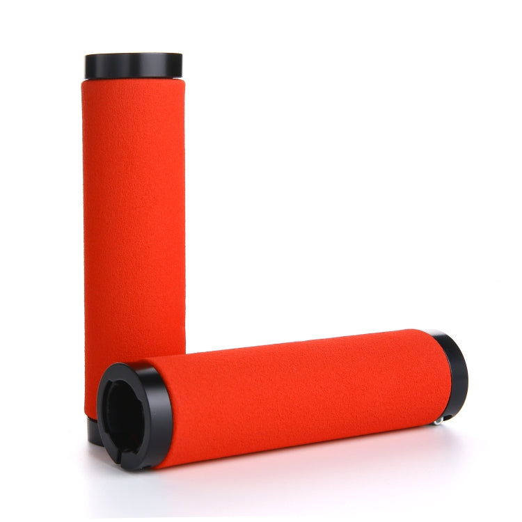 AG36 Alloy Lock-Ring Bicycle Handlebar Grips with Sponge – 1 Pair | Black & Red