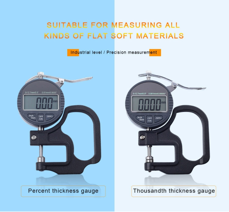 Digital Micrometer Thickness Gauge 0-10mm LCD Display
