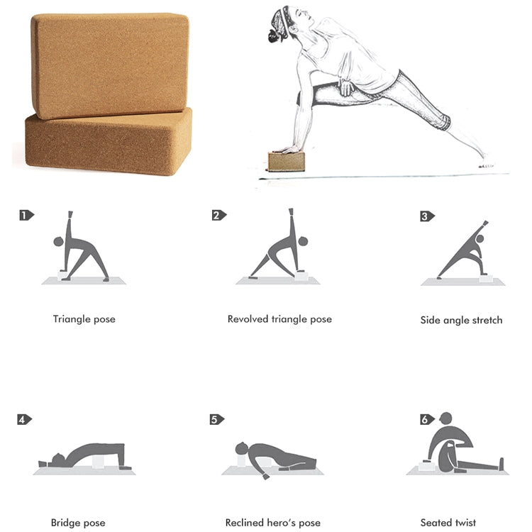 Yoga Cork Brick – Non-Slip Fitness Block | 22.5 x 15 x 7.5cm