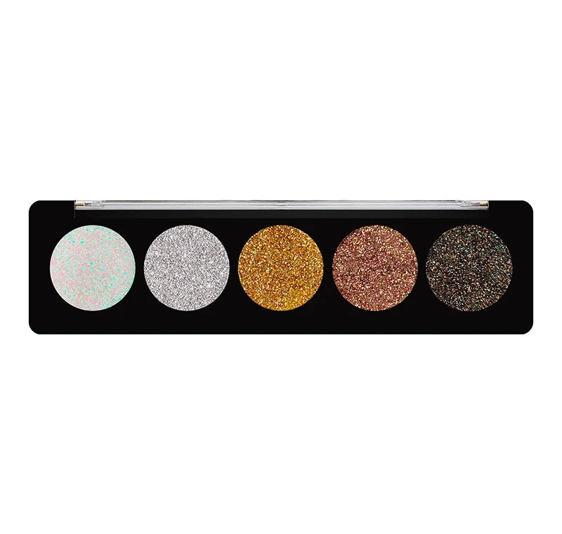 Glitter Gems 5-Shade Pressed Glitter Eyeshadow Palette | Vegan & Cruelty-Free