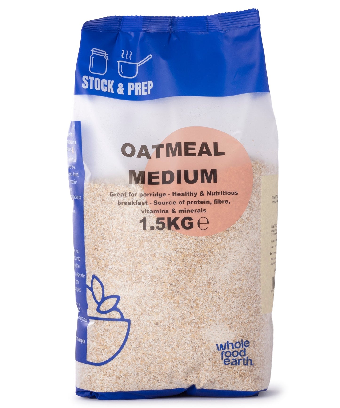 Medium Oatmeal 1.5kg | Wholegrain Rolled Oats | Bulk Cooking & Baking