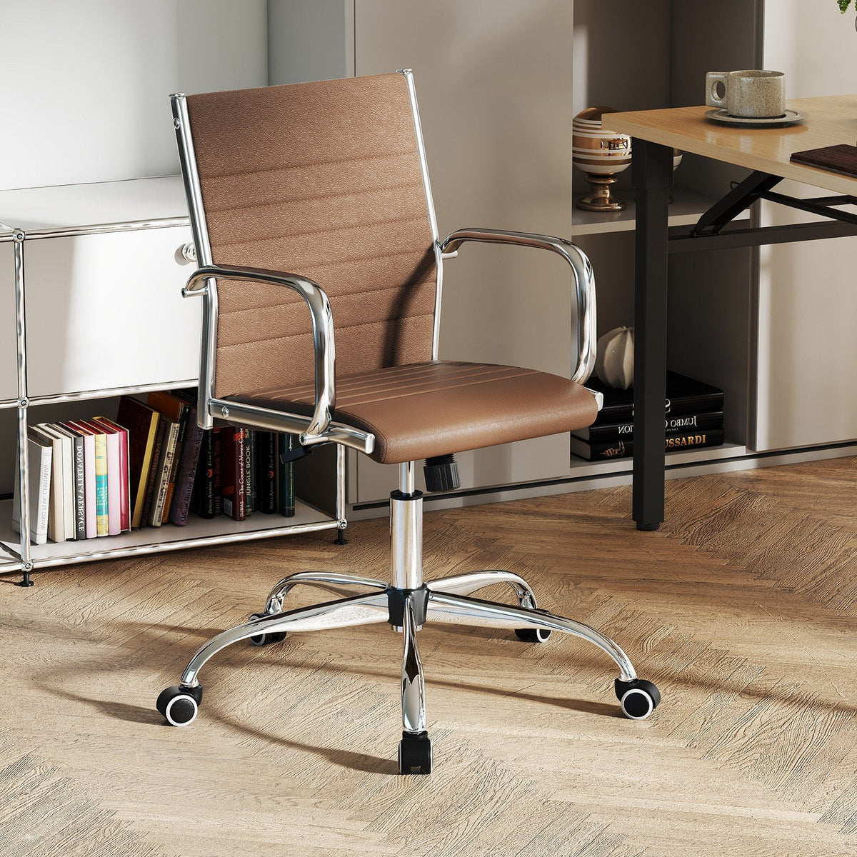 Height Adjustable Rolling High-Back Executive Chair for Home Office-Black