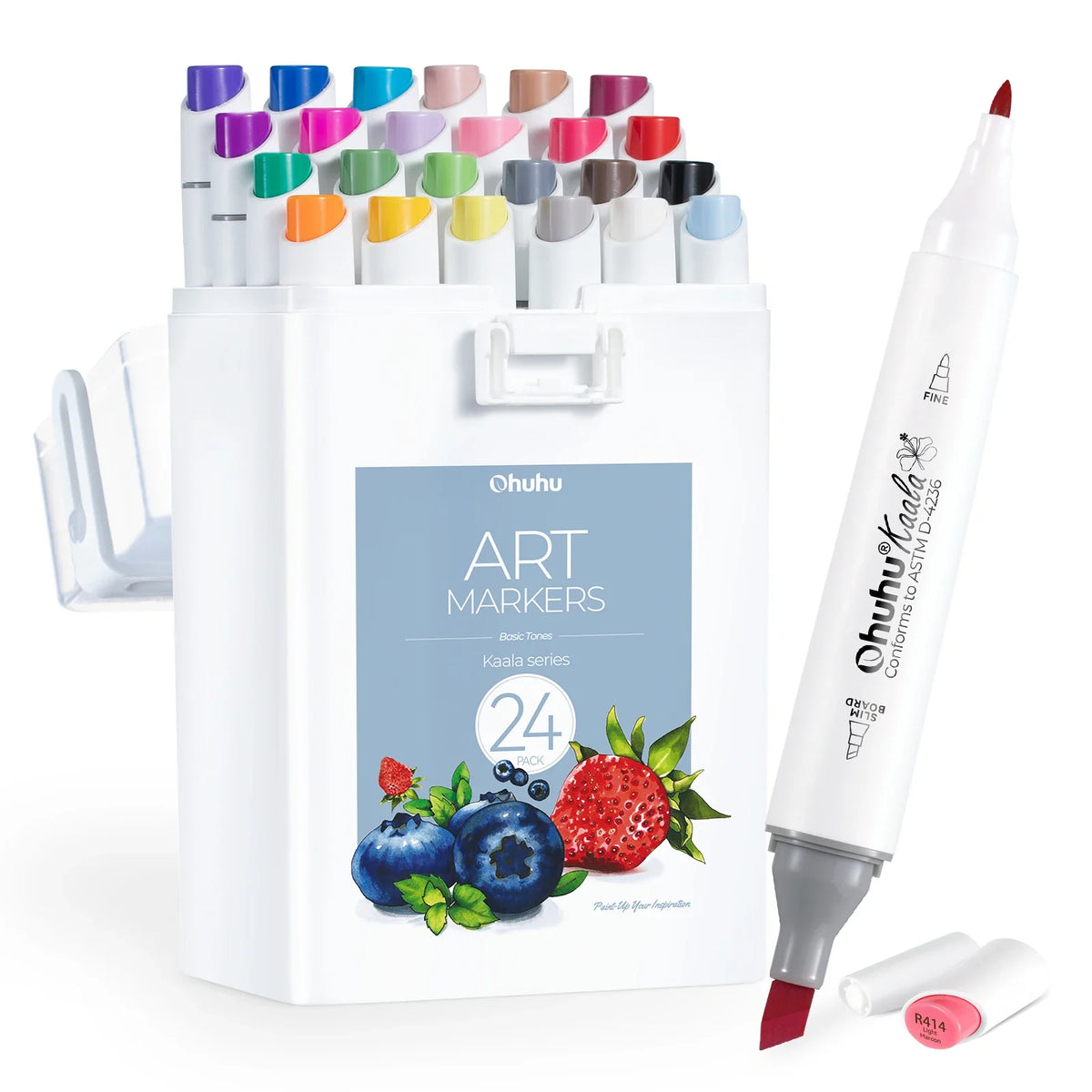 Ohuhu Kaala Alcohol Art Marker Set Up To 106 Markers - Dual Tip Refillable Colour for Drawing, Sketching, Manga
