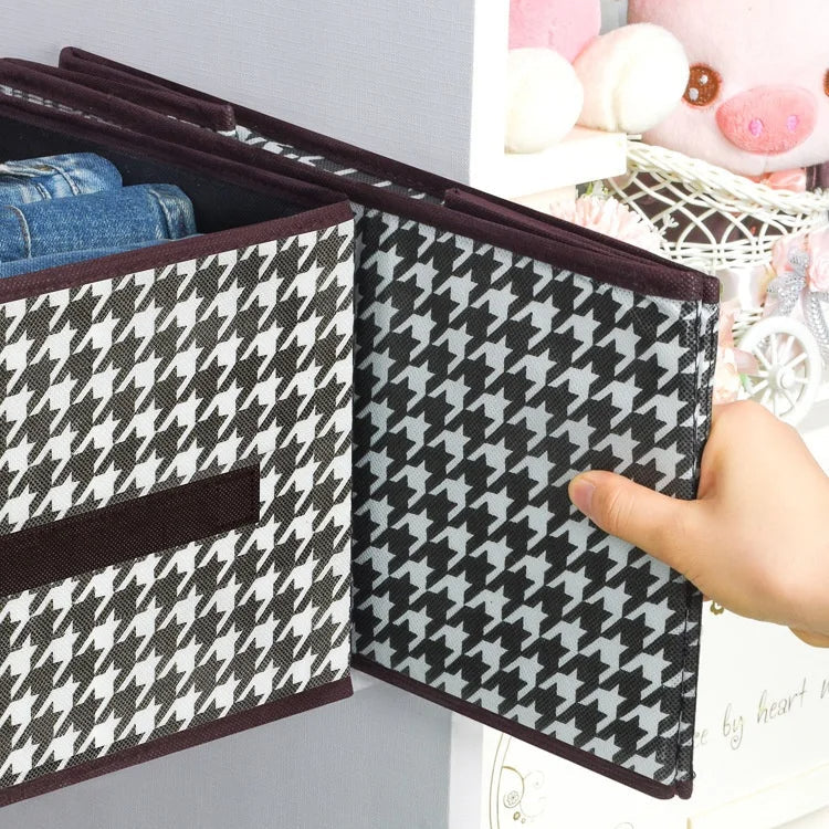 Foldable Open Top Linen Storage Box Wardrobe Clothes Home Organiser with Handles