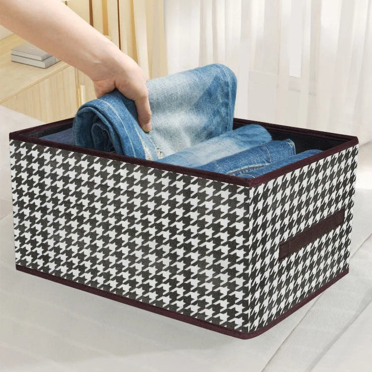 Foldable Open Top Linen Storage Box Wardrobe Clothes Home Organiser with Handles
