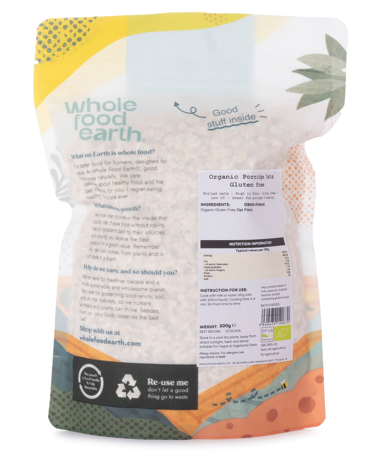Bio Glutenfreie Porridge-Haferflocken
