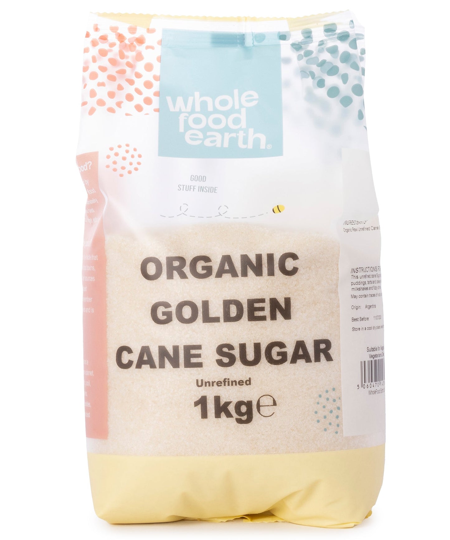 Organic Golden Cane Sugar | Raw Unrefined | Vegan | Resealable Pouch