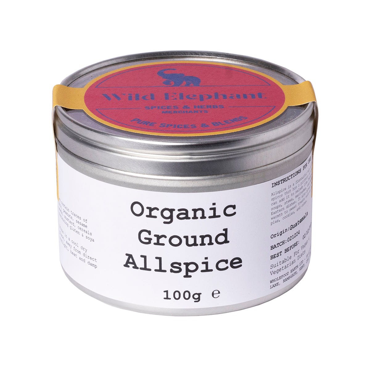 Wild Elephant Organic Ground Allspice 100g