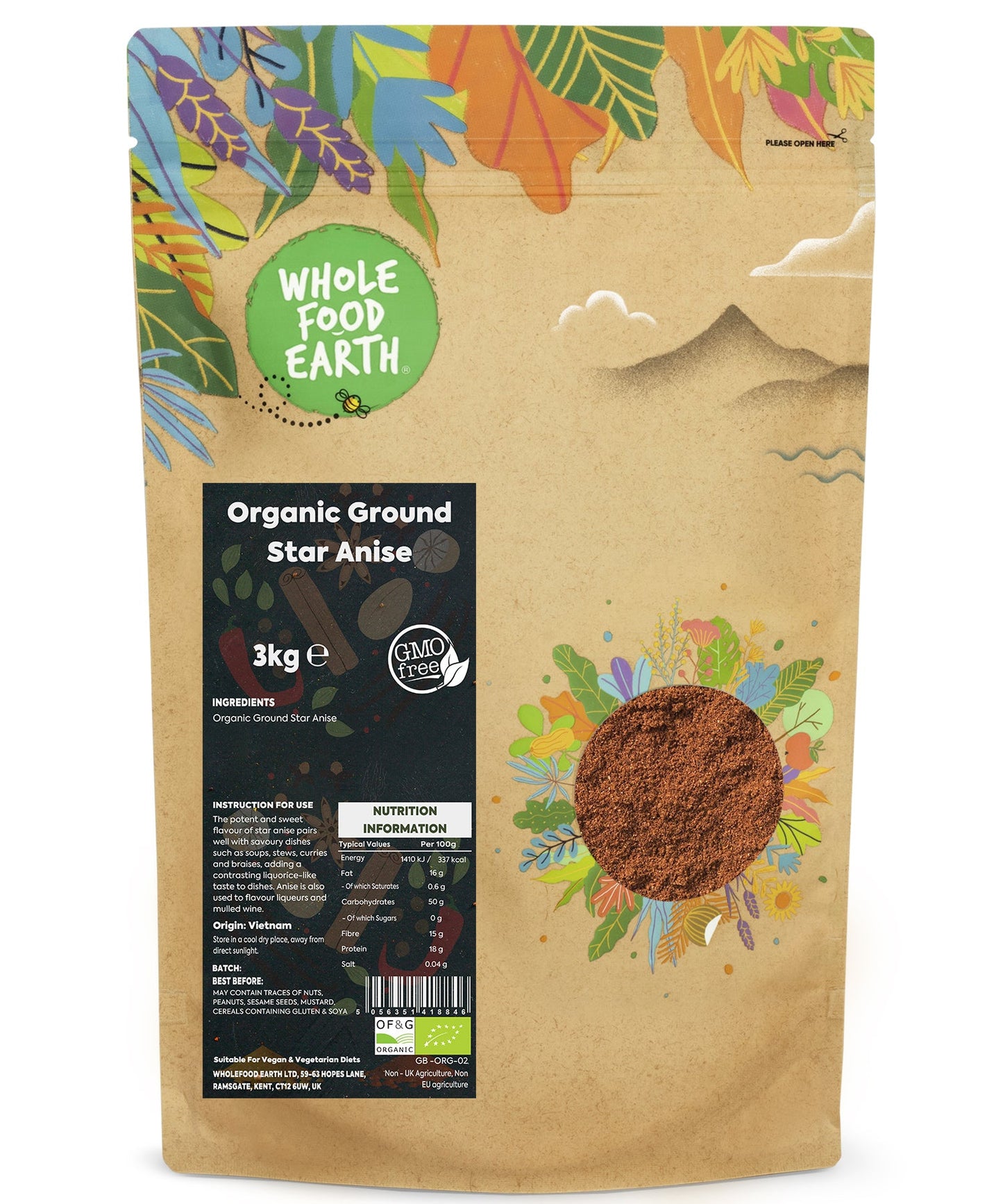 Bio Sternanis gemahlen | Whole Food Earth® | 50g–5kg