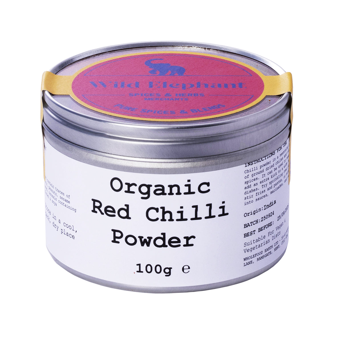 Chile Rojo en Polvo Orgánico - Wild Elephant - 100g