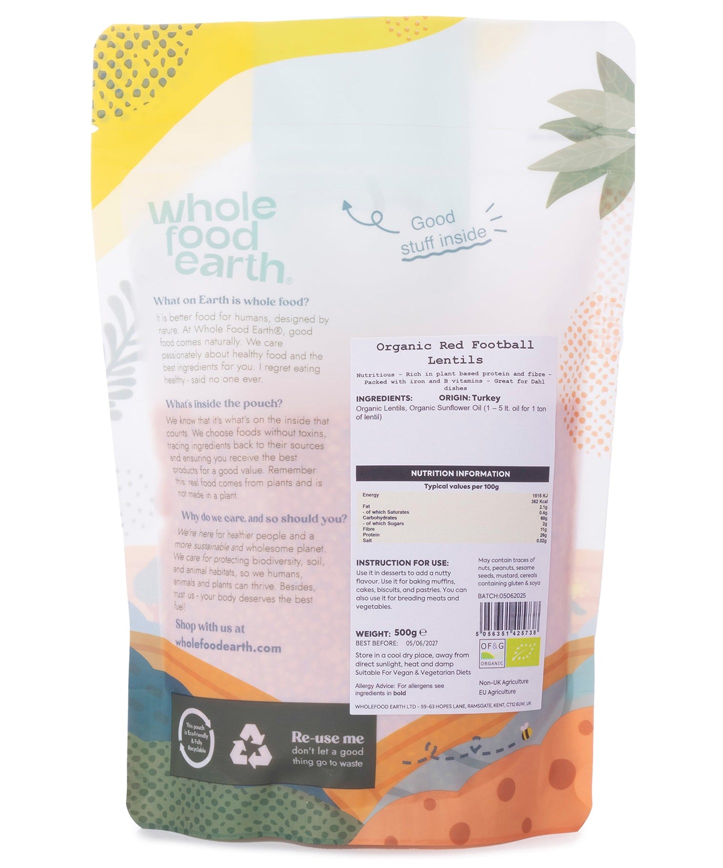 Organic Red Football Lentils | High-Protein Plant-Based Pulses