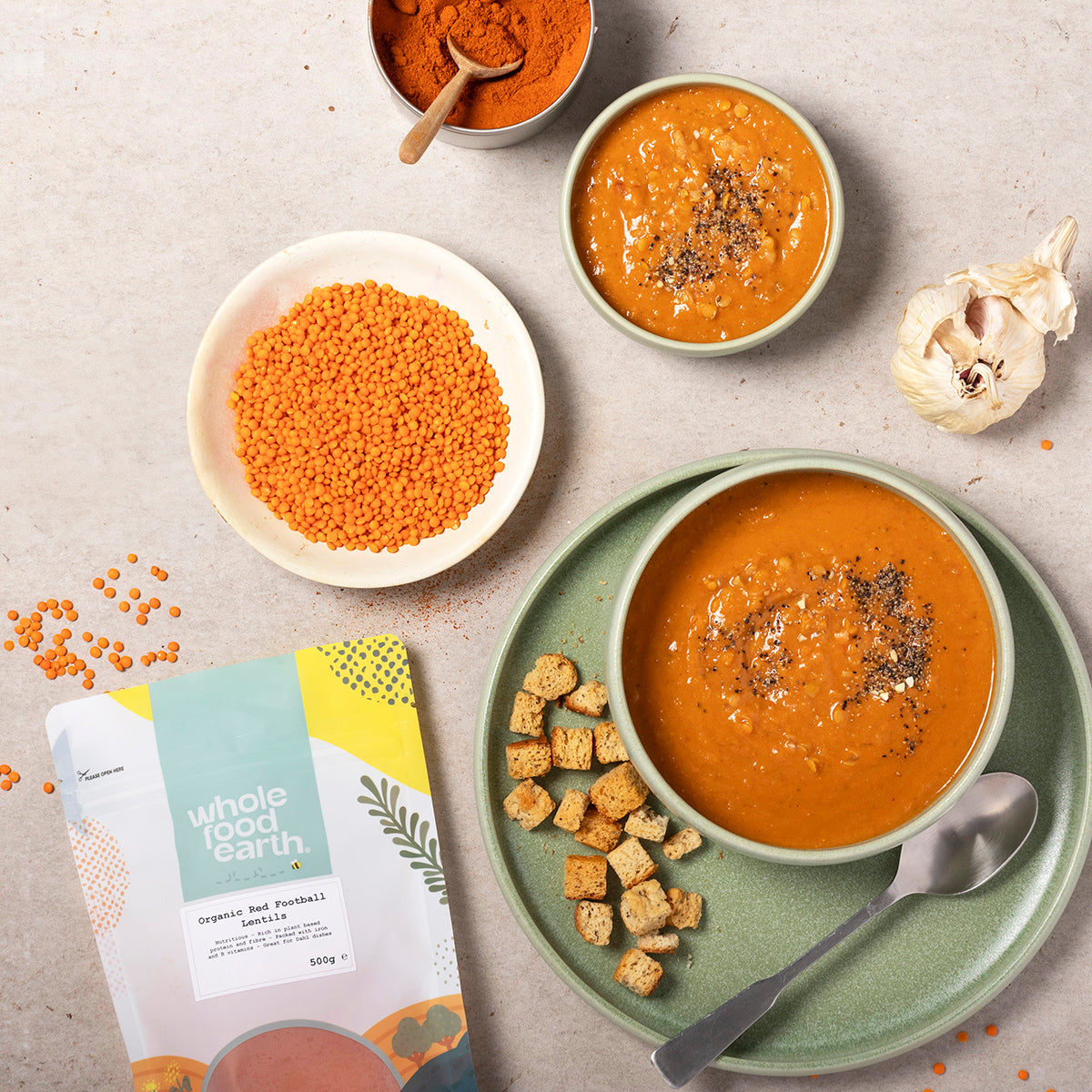 Organic Red Football Lentils | High-Protein Plant-Based Pulses