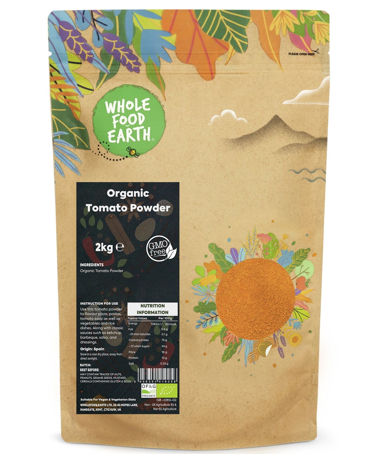 Organic Tomato Powder - Pure Ground Dried Tomatoes