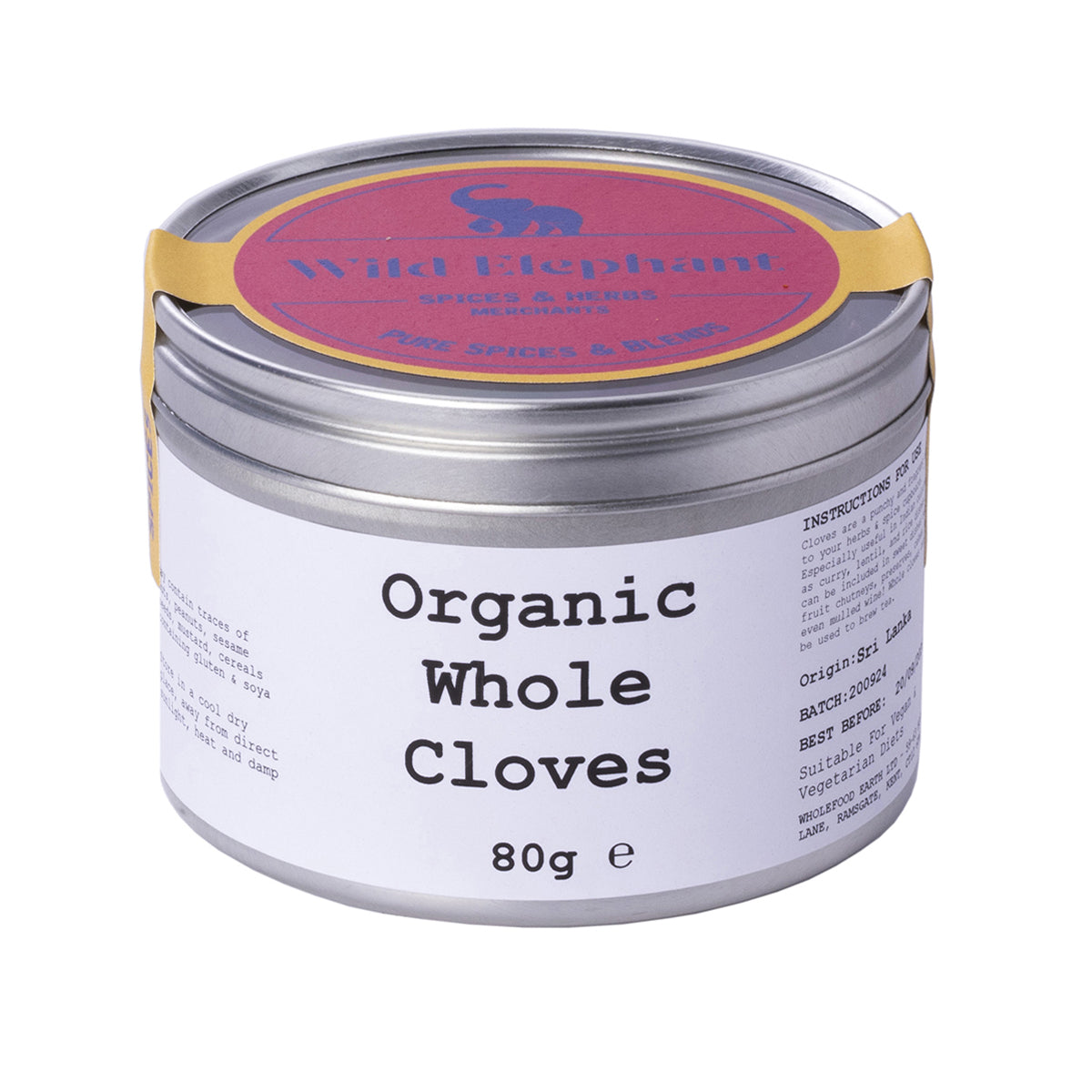 Clavos de olor enteros orgánicos - Wild Elephant - 80g