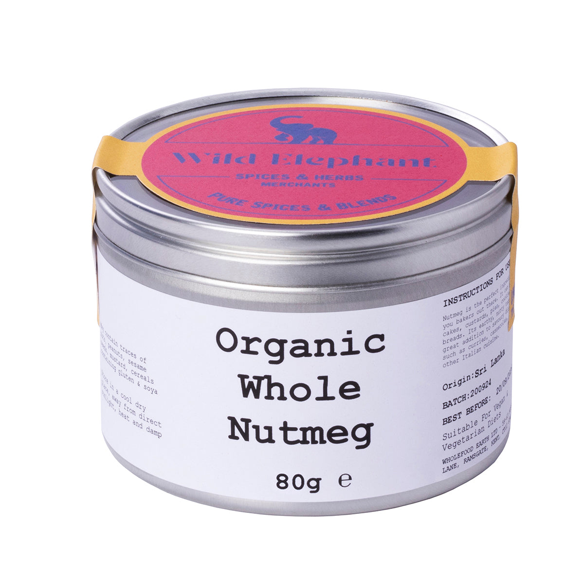 Nuez Moscada Orgánica Entera - Wild Elephant - 80g