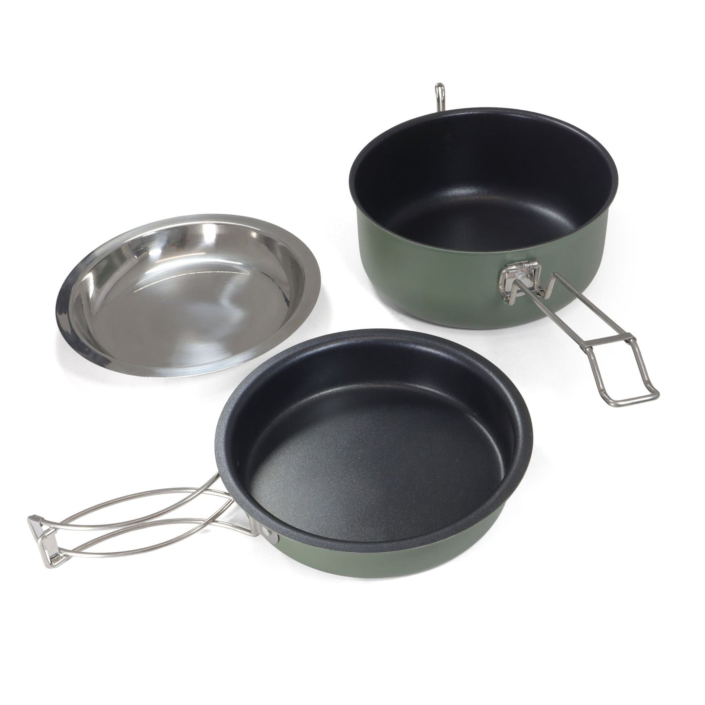 Origin Outdoors Snap-Pack Aluminium Camping Cooking Set – 3-Piece Non-Stick