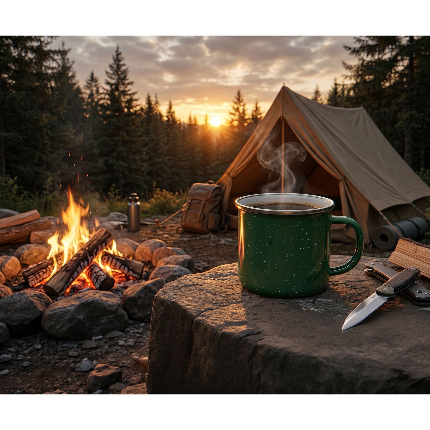 Origin Outdoors Enamel Mug 360ml | Camping Cup (Red, Green, Blue)