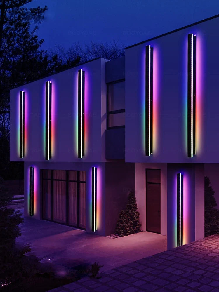 Smart Outdoor Wall Light - Colourful Remote-Controlled Porch & Patio Lamp