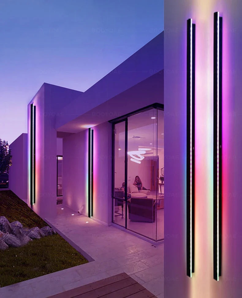 Smart Outdoor Wall Light - Colourful Remote-Controlled Porch & Patio Lamp