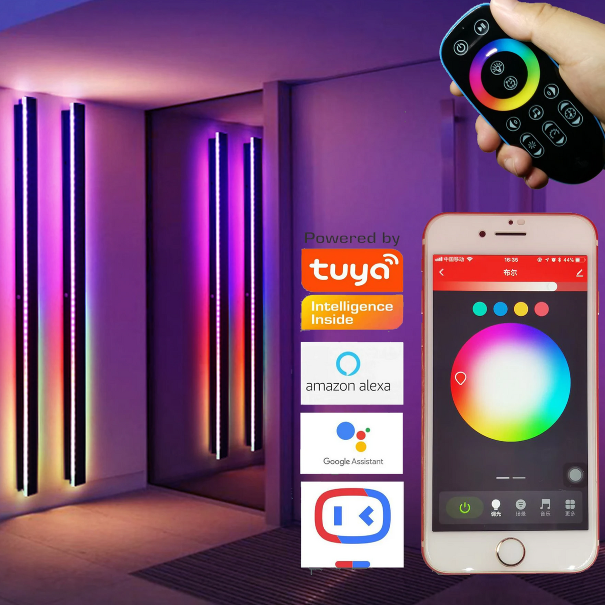 Smart Outdoor Wall Light - Colourful Remote-Controlled Porch & Patio Lamp