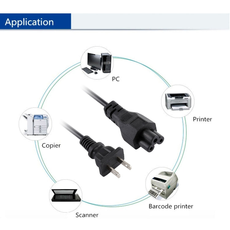 Cloverleaf Travel Power Cable 1.2m – IEC C5 Mains Lead for Laptops & Projectors