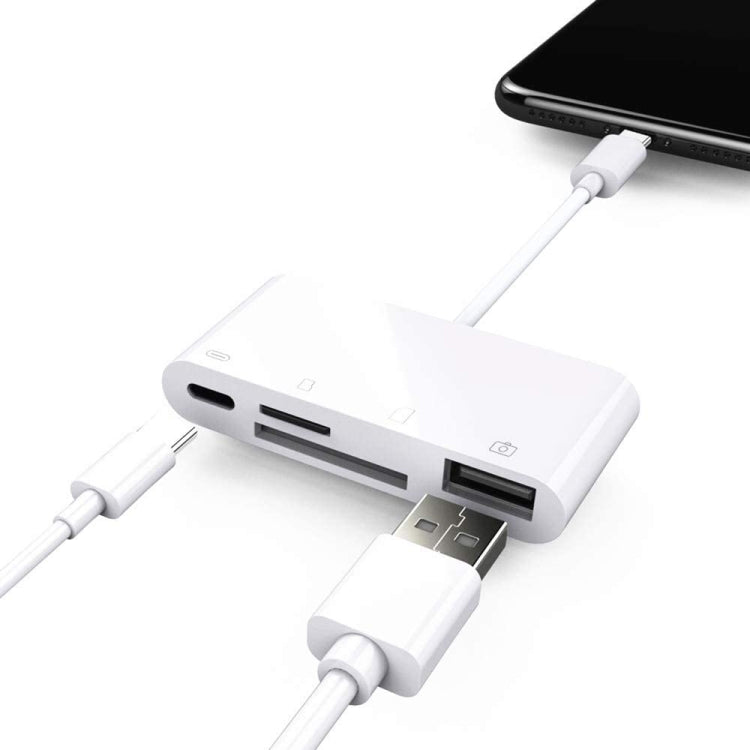 Concentrador de lector de tarjetas USB-C 4 en 1 NK108LTC - Adaptador SD/TF/USB
