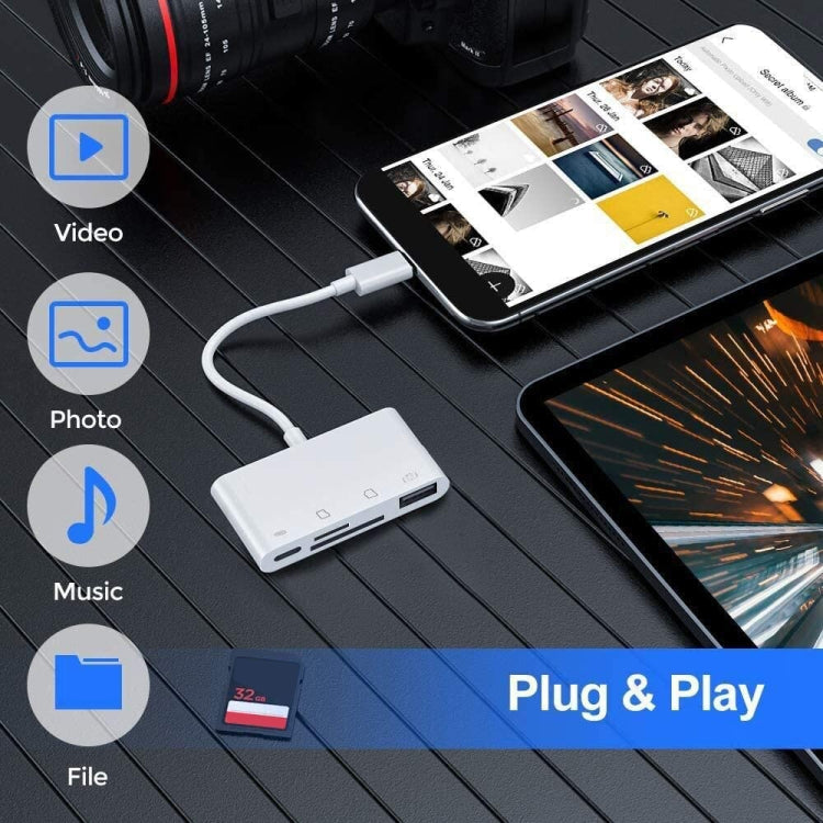 Concentrador de lector de tarjetas USB-C 4 en 1 NK108LTC - Adaptador SD/TF/USB