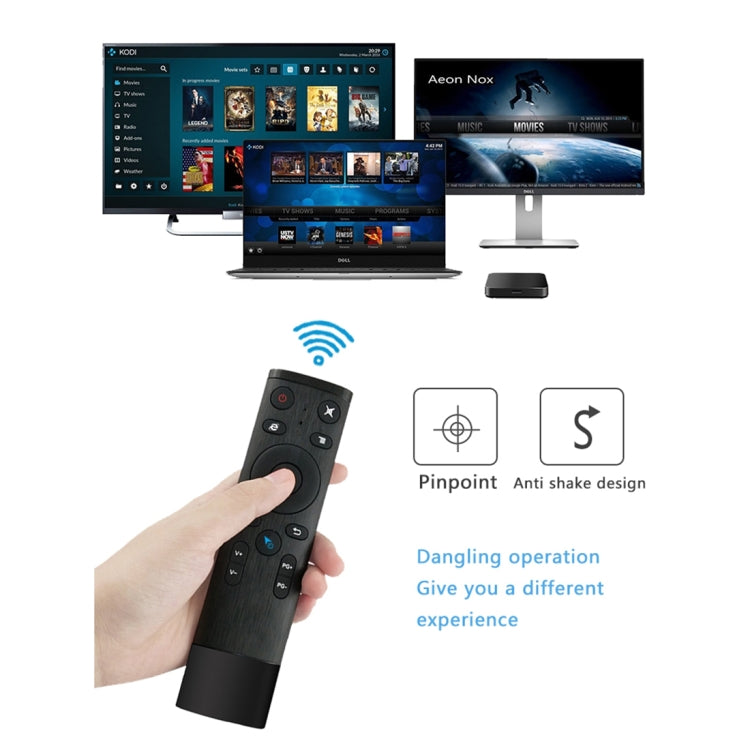 Q5 2.4G RF 3D Mando a distancia universal con sensor de movimiento de moda de ratón de aire cepillado