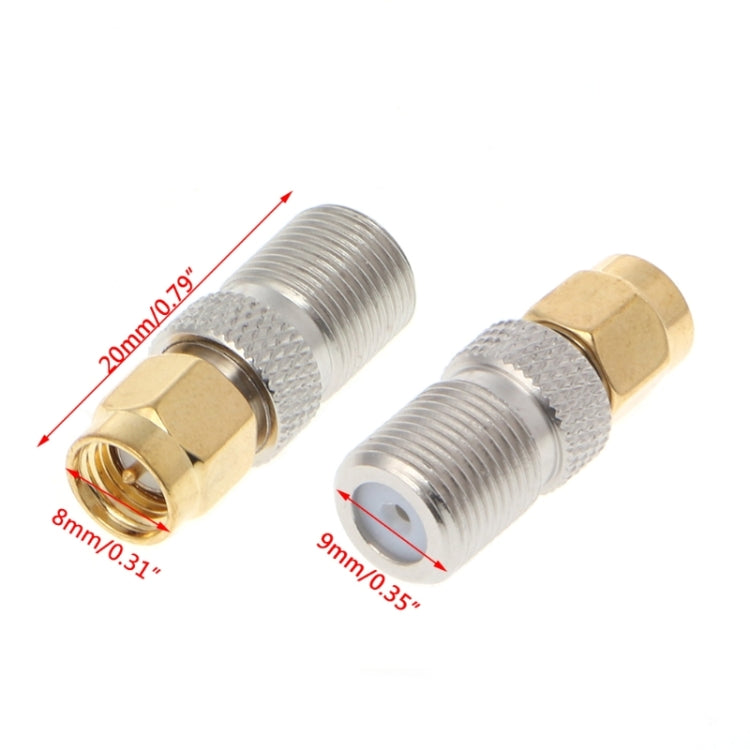 2 Stück SMA-Stecker auf F-Buchse HF Koaxialstecker, SMA-Stecker auf F-Buchse