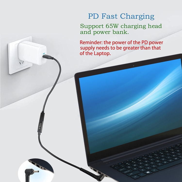 USB-C / Type-C auf 4.0 x 1.35mm Stromadapter-Ladekabel, 4.0 x 1.35mm