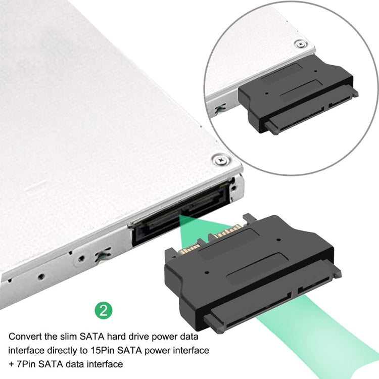 SATA 22 Pin Buchse auf SLIMLINE SATA 13 Pin Stecker Adapter, SATA 22 Pin Buchse auf SATA 13 Pin