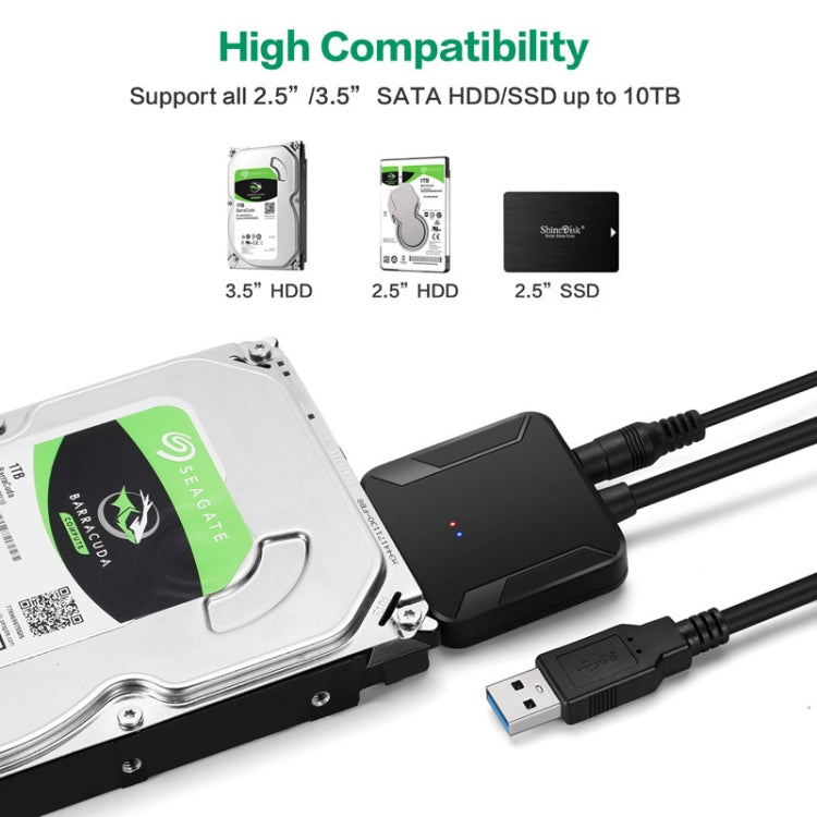 SATA-zu-USB-3.0-Adapterkabel für 2,5-Zoll- und 3,5-Zoll-SSDs und -Festplatten