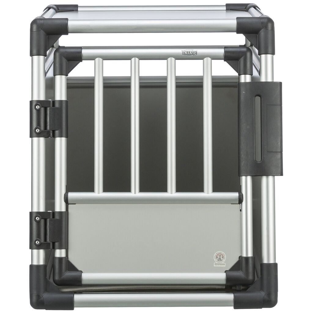 Trixie Transport Box, Aluminium – M: 53 × 61 × 74 cm, light grey/silver