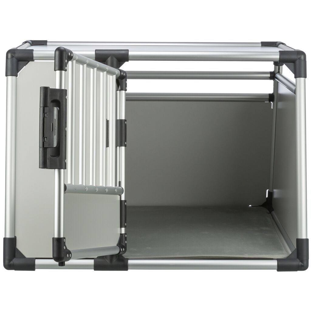 Trixie Transport Box, Aluminium – L: 90 × 64 × 78 cm, light grey/silver