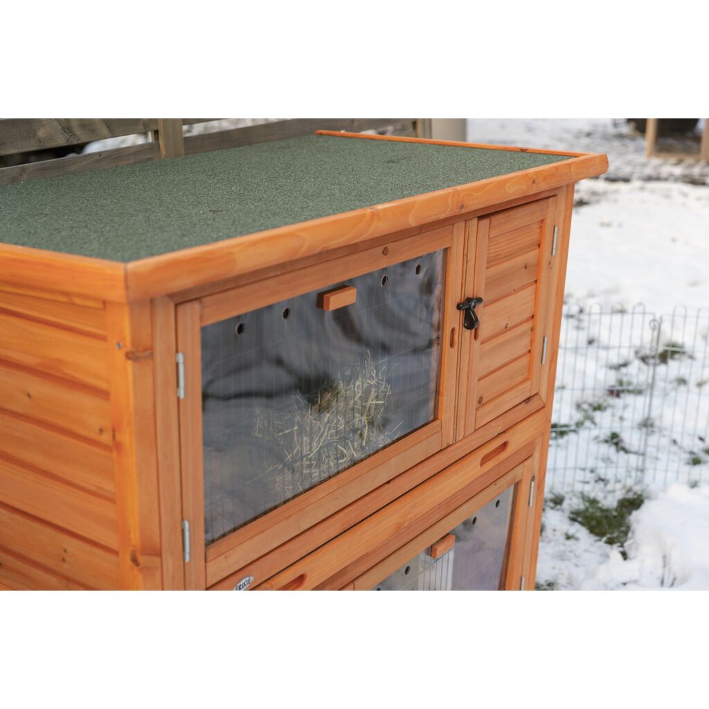 Trixie Small Animal Hutch with Insulation – 116 × 113 × 65 cm, brown