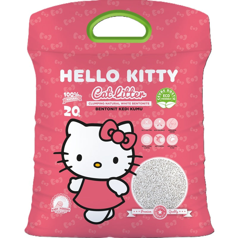 Hello Kitty Bentonite Cat Litter 20L – Baby Powder Scent