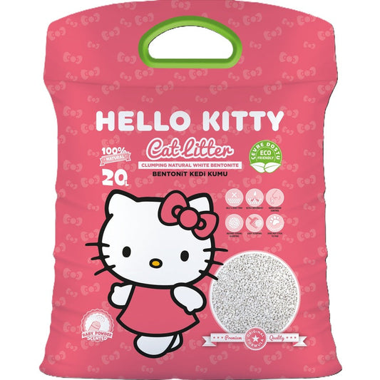 Hello Kitty Bentonite Cat Litter 20L – Baby Powder Scent