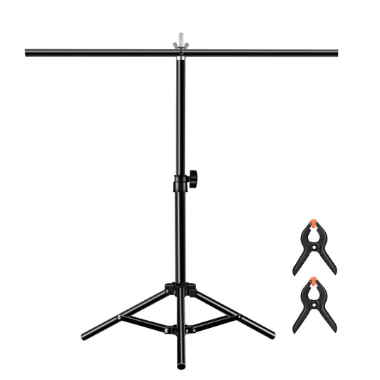 67cm T-Shape Photo Studio Backdrop Stand | Adjustable Crossbar Bracket with Clips