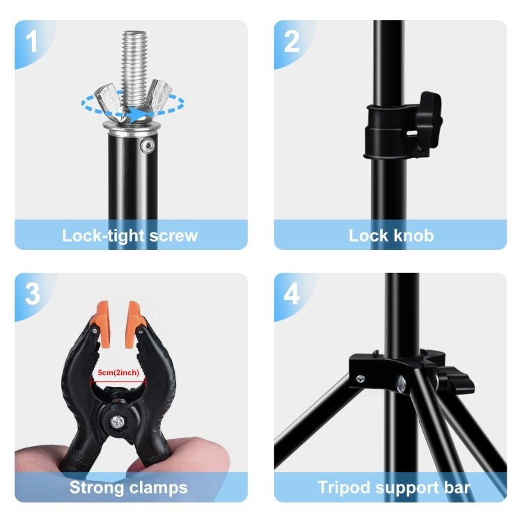 67cm T-Shape Photo Studio Backdrop Stand | Adjustable Crossbar Bracket with Clips