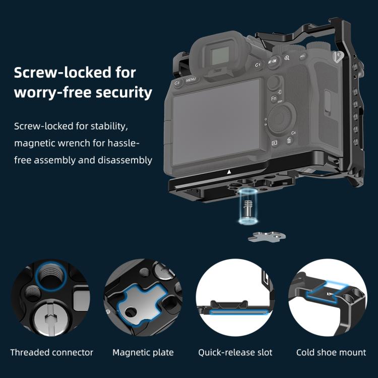 PULUZ Aviation Aluminium Camera Cage for Sony A7 IV, A7 III, A7R III & A7R5