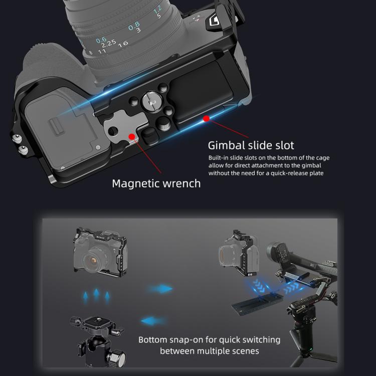 PULUZ Aviation Aluminium Camera Cage for Sony A7 IV, A7 III, A7R III & A7R5