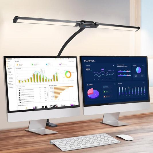 PULUZ Double Head LED Clip Desk Lamp with Flexible Gooseneck