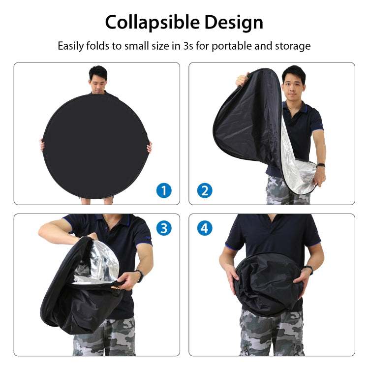 PULUZ 60cm 5-in-1 Folding Photography Reflector Disc | Silver, Gold, White, Black & Translucent