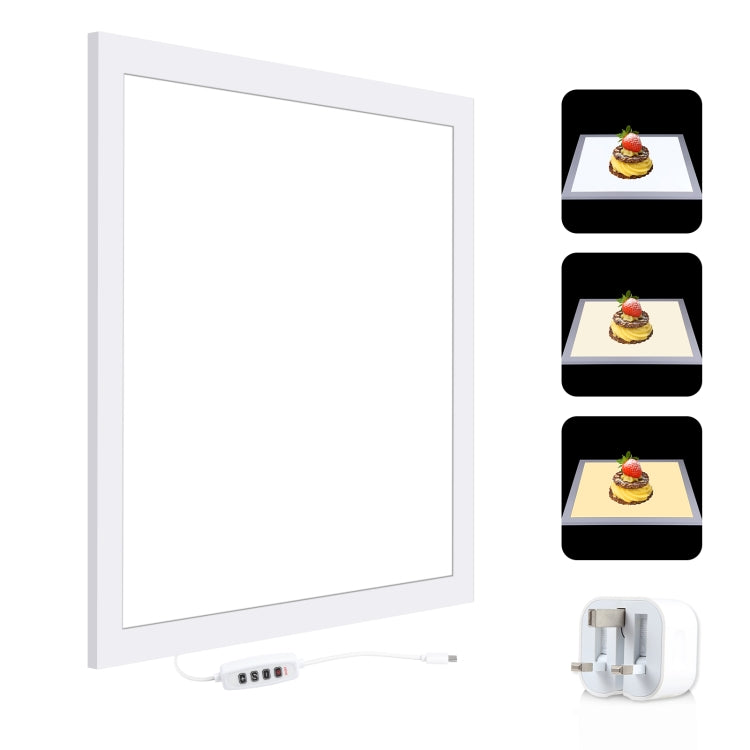 PULUZ 1000LM LED Acryl Polaritätsfreie dimmbare schattenfreie Lichtplatte mit Schalter für 40cm Fotostudiobox, Licht (US), Licht (UK), Licht (EU)