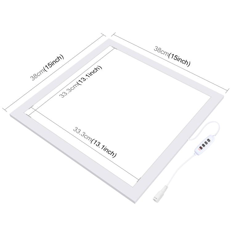 PULUZ 1000LM LED Acryl Polaritätsfreie dimmbare schattenfreie Lichtplatte mit Schalter für 40cm Fotostudiobox, Licht (US), Licht (UK), Licht (EU)