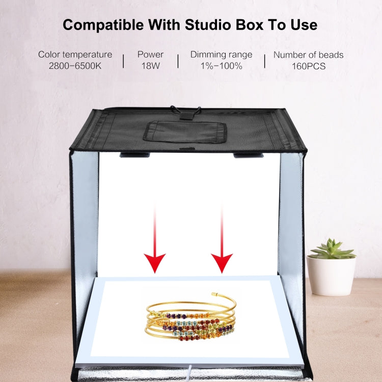 PULUZ 1000LM LED Acryl Polaritätsfreie dimmbare schattenfreie Lichtplatte mit Schalter für 40cm Fotostudiobox, Licht (US), Licht (UK), Licht (EU)