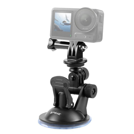 PULUZ Car Suction Cup Mount with Tripod Adapter & Storage Bag – Compatible with GoPro, Insta360 & DJI Action Cameras