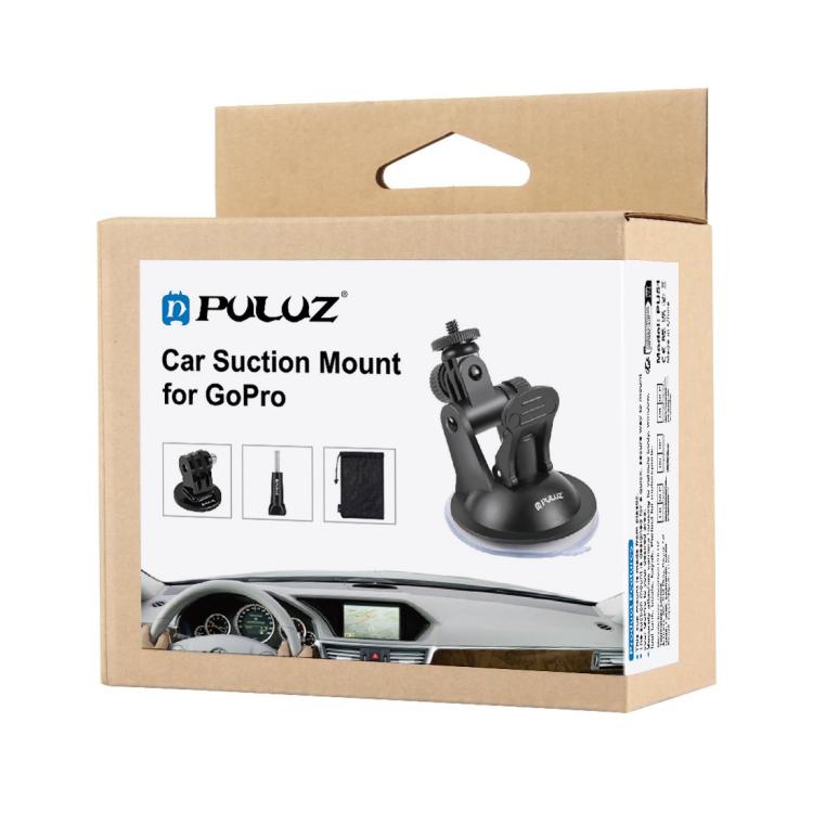 PULUZ Car Suction Cup Mount with Tripod Adapter & Storage Bag – Compatible with GoPro, Insta360 & DJI Action Cameras