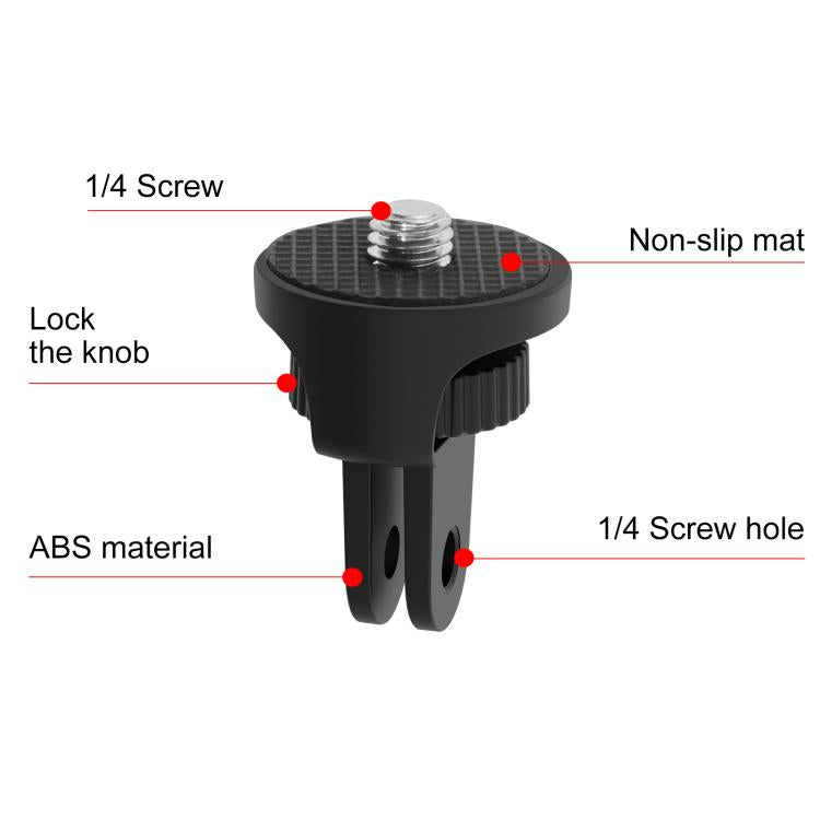 PULUZ 1/4 Inch Screw Action Camera Tripod Adapter – ABS Mount for GoPro, DJI & Insta360